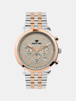 Mont Neo - Men Grey Dial Multi-Function Quartz Analog Stainless Steel Watch 3518M-M1315 (M)
