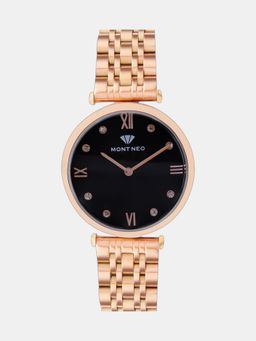 Mont Neo - Women Quartz Black Dial Analog Metal Watch 4503T-M3304 (M)