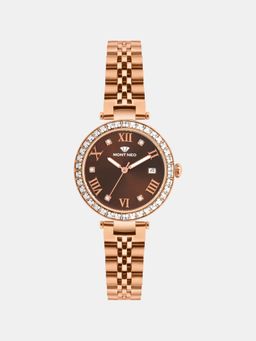 Mont Neo - Women Quartz Brown Dial Analog Stainless Steel Watch 4505E-M3306 (M)