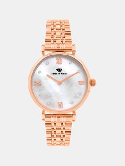 Mont Neo - Women Quartz White Dial Analog Stainless Steel Watch 4516B-M3301 (M)