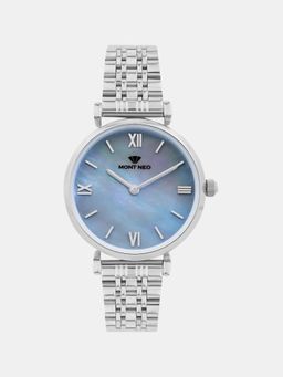 Mont Neo - Women Quartz Light Blue Dial Analog Stainless Steel Watch 4517B-M1120 (M)