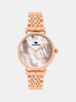 Mont Neo - Women Quartz Rose Dial Analog Stainless Steel Watch 4517B-M3307 (M)