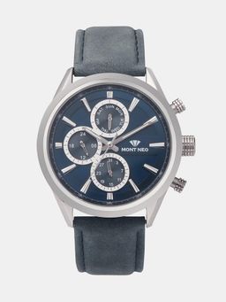 Mont Neo - Men Quartz Blue Dial Multi-Function Leather Watch 7010C-L1105 (M)