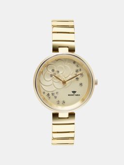 Mont Neo - Glamorous Gold Analog Women Stainless Steel Watch 7504B-M2208 (M)