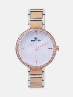 Mont Neo - Women Quartz Mop Dial Analog Metal Watch 7507T-M3301 (M)