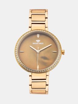 Mont Neo - Women Quartz Brown Dial Analog Metal Watch 7507T-M3306 (M)