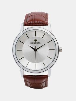 Mont Neo - Elegant Silver Analog Men Leather Watch 8003T-L1103 (M)