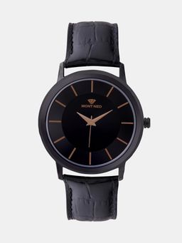 Mont Neo - Men Quartz Black Dial Analog Leather Watch 8003T-L4404-02 (M)