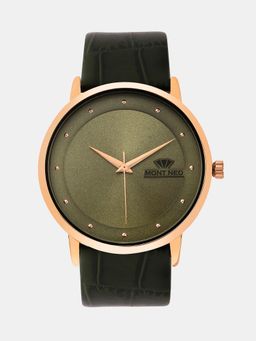Mont Neo - Men Quartz Green Dial Analog Leather Watch 8004T-L3314 (M)