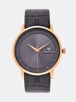 Mont Neo - Men Quartz Grey Dial Analog Leather Watch 8004T-L3315 (M)