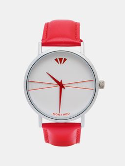 Mont Neo - Chic Silver Analog Men Leather Watch 8005T-L1112 (M)