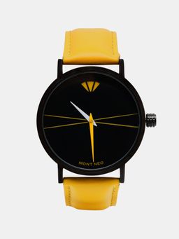 Mont Neo - Sleek Black Analog Men Leather Watch 8005T-L4413 (M)