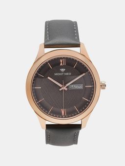 Mont Neo - Modern Grey Analog Men Leather Watch 8009D-L3315 (M)