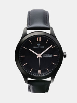 Mont Neo - Rugged Black Analog Men Leather Watch 8009D-L4404-01 (M)