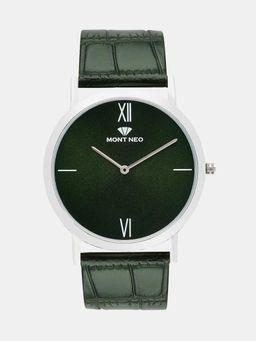 Mont Neo - Men Quartz Analog Green Dial Leather Watch 8011B-L1114 (M)