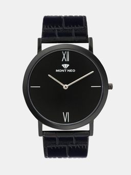 Mont Neo - Men Quartz Black Dial Analog Leather Watch 8011B-L4404 (M)