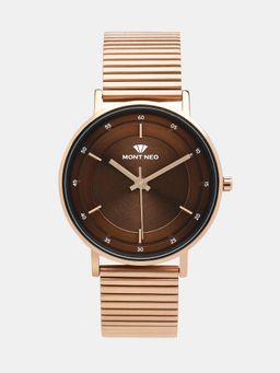 Mont Neo - Men Quartz Brown Dial Analog Metal Watch 8013T-B3306 (M)