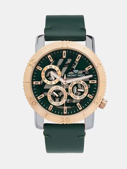 Mont Neo - Men Quartz Green Dial Chronograph Leather Watch 8017M-L1314 (M)