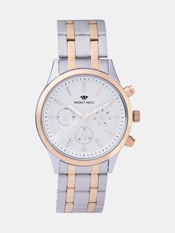 Mont Neo - Men Quartz Silver Dial Multi-Function Metal Watch 8018M-M1303 (M)