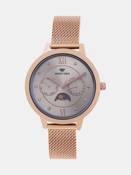 Mont Neo - Women Quartz Grey Dial Multi-Function Mesh Watch 9003M-B3315 (M)