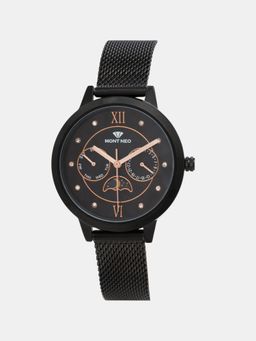 Mont Neo - Sleek Black Chronograph Women Stainless Steel Watch 9003M-B4404 (M)