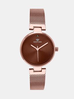 Mont Neo - Women Quartz Brown Dial Analog Mesh Watch 9005T-B6606 (M)