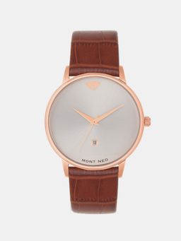 Mont Neo - Men Silver Analog Leather Watch G1034E-L3303 (M)