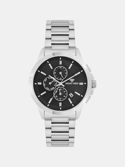 Mont Neo - Men Quartz Black Dial Analog Stainless Steel Watch G1051M-M1104 (M)