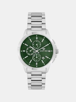 Mont Neo - Men Quartz Green Dial Multi-Function Stainless Steel Watch G1051M-M1114 (M)