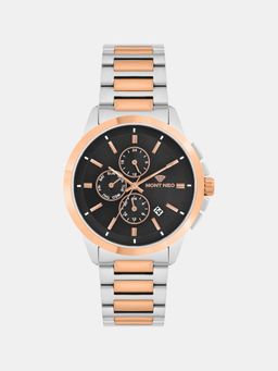 Mont Neo - Men Quartz Black Dial Analog Stainless Steel Watch G1051M-M1304 (M)