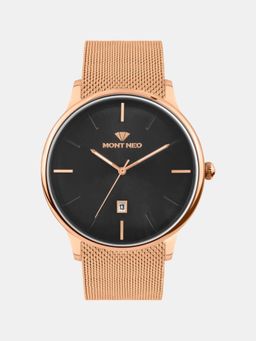 Mont Neo - Men Quartz Black Dial Analog Mesh Watch G1052E-B3304 (M)