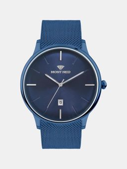 Mont Neo - Men Quartz Blue Dial Analog Mesh Watch G1052E-B5505 (M)