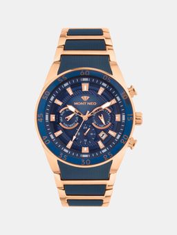 Mont Neo - Men Quartz Blue Dial Multi-Function Metal Watch G1062M-M3505 (M)