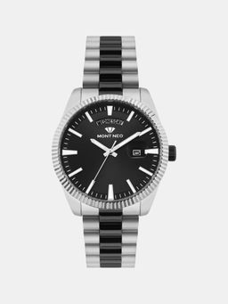 Mont Neo - Men Quartz Black Dial Analog Stainless Steel Watch G3505D-M1404 (M)