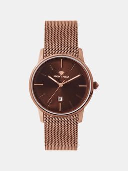 Mont Neo - Women Quartz Brown Dial Analog Mesh Watch L1052E-B6606 (M)