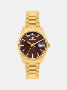 Mont Neo - Women Quartz Red Dial Analog Stainless Steel Watch L3505D-M2212 (M)