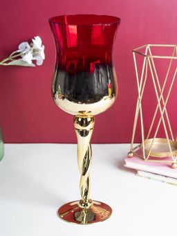 Voncasa - Glass Candle Holder in Color - Red