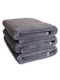Heelium - Bamboo Bath Towel, Soft, Absorbent & Odour Free, 140x70cm, Set of 3, Grey