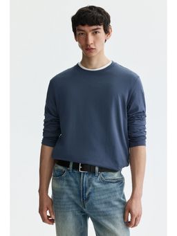 H&M - Men Blue Regular Fit Jersey Sweatshirt