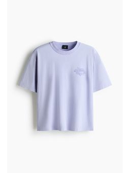 H&M - Men Purple Loose Fit Printed T-Shirt