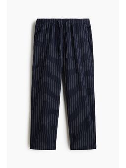H&M - Men Blue Relaxed Fit Linen-Blend Trousers