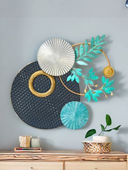 At Home by Nilkamal - Abstract Wall Decor Sea Green & Gold