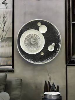 At Home by Nilkamal - Pearls Round Wall Decor Black & White