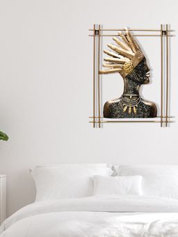 At Home by Nilkamal - Tribal King Wall Decor Black & Gold