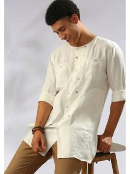B Label - White Ashoka Full Sleeve Kurta