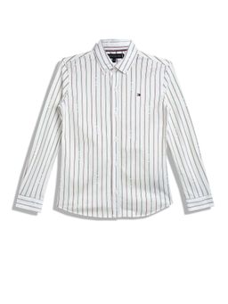 Tommy Hilfiger - Boys White Logo Regular Fit Cotton Shirt