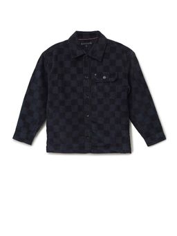 Tommy Hilfiger - Boys Black Checks Regular Fit Cotton Shirt