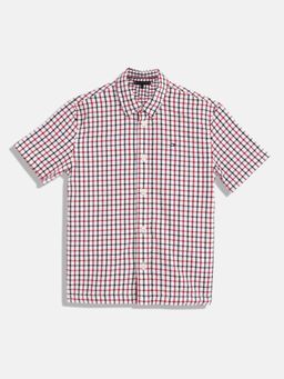 Tommy Hilfiger - Boys Multi-Color Checks Relaxed Fit Cotton Shirt