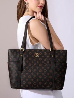Lavie Signature - Harrisburg Monogram Tote Bag - Choco (L)
