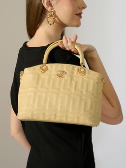 Lavie Signature - Signature Quilt Tinian Satchel Bag With Detachable Strap - Butter Yellow (S)